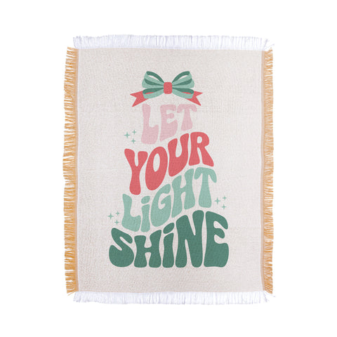 Emanuela Carratoni Let Your Light Shine Quote Throw Blanket