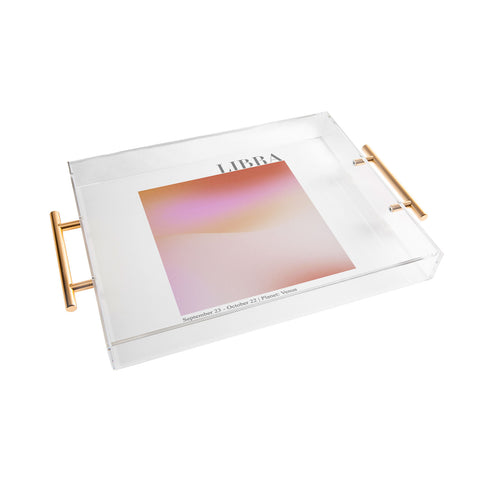 Emanuela Carratoni Libra Zodiac Sign Gradient Acrylic Tray