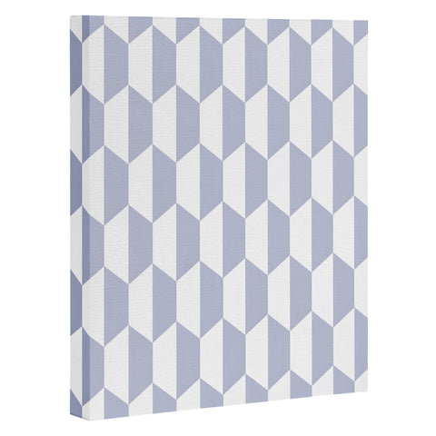 Emanuela Carratoni Light Blue Optical Hexagons Art Canvas