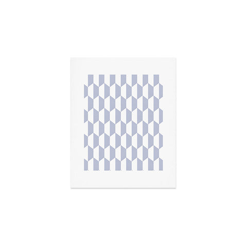 Emanuela Carratoni Light Blue Optical Hexagons Art Print