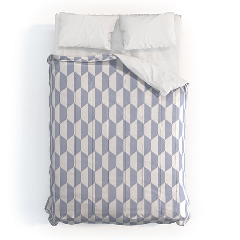 Emanuela Carratoni Light Blue Optical Hexagons Comforter