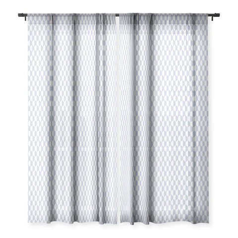 Emanuela Carratoni Light Blue Optical Hexagons Sheer Window Curtain