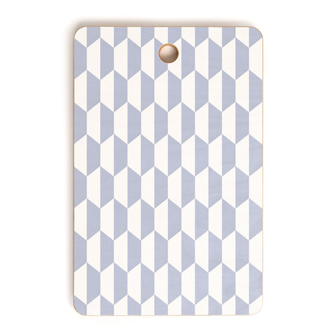 Emanuela Carratoni Light Blue Optical Hexagons Cutting Board Rectangle