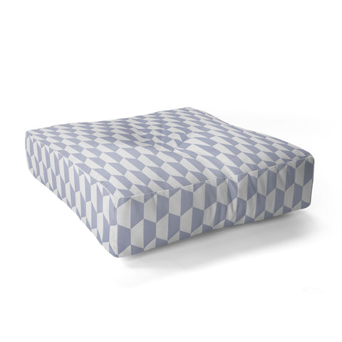 Emanuela Carratoni Light Blue Optical Hexagons Floor Pillow Square