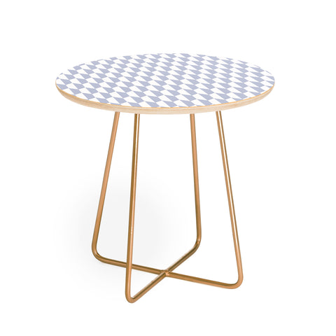 Emanuela Carratoni Light Blue Optical Hexagons Round Side Table