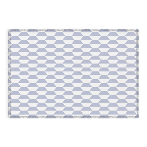 Emanuela Carratoni Light Blue Optical Hexagons Outdoor Rug