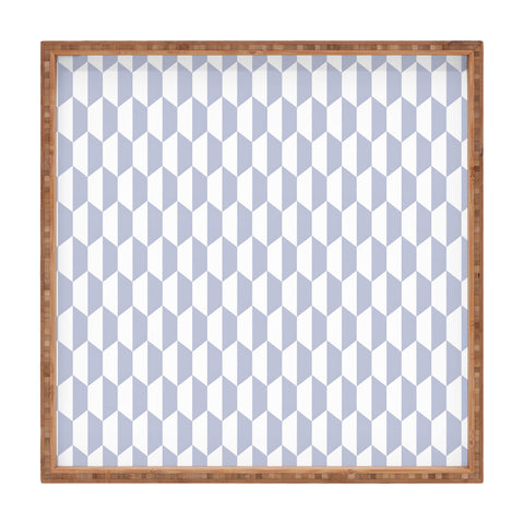 Emanuela Carratoni Light Blue Optical Hexagons Square Tray