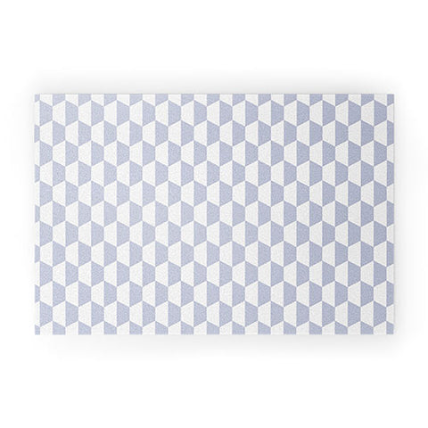 Emanuela Carratoni Light Blue Optical Hexagons Welcome Mat