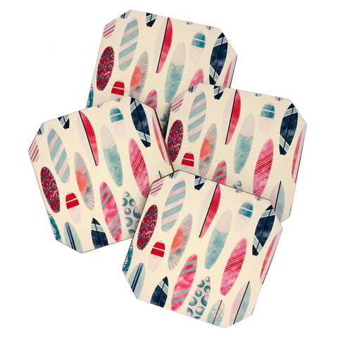 Emanuela Carratoni Light Vintage Surfboards Coaster Set