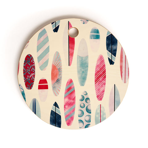 Emanuela Carratoni Light Vintage Surfboards Cutting Board Round