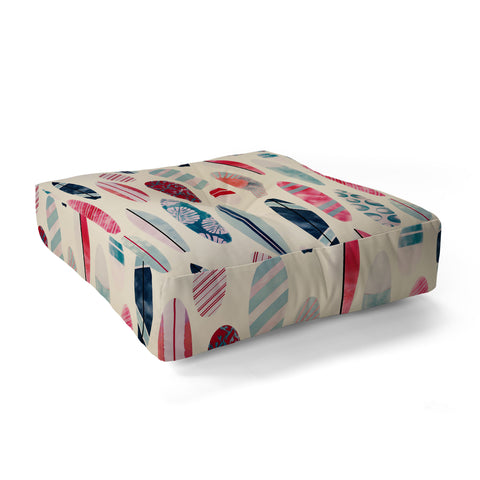 Emanuela Carratoni Light Vintage Surfboards Floor Pillow Square