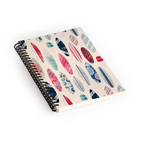 Emanuela Carratoni Light Vintage Surfboards Spiral Notebook