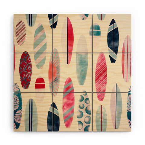 Emanuela Carratoni Light Vintage Surfboards Wood Wall Mural