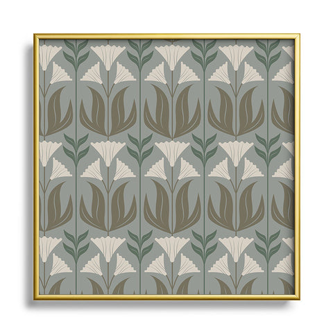 Emanuela Carratoni Lilium Theme Square Metal Framed Art Print