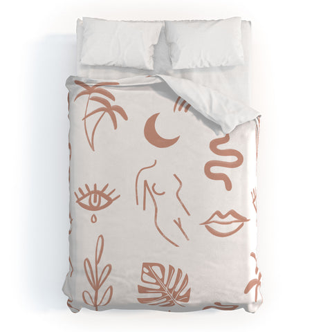 Emanuela Carratoni Line Art Pattern Duvet Cover