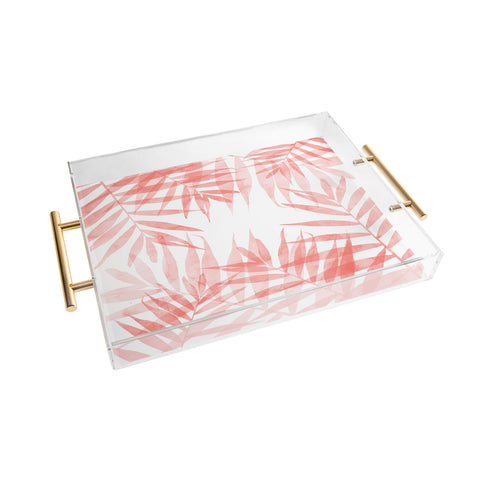 Emanuela Carratoni Living Coral Tropicana Palms Acrylic Tray