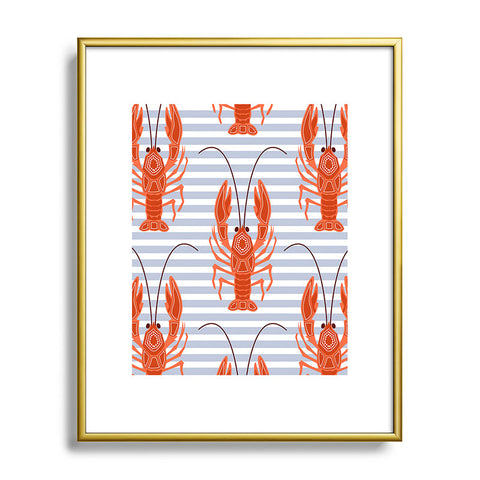 Emanuela Carratoni Lobster Dance Metal Framed Art Print
