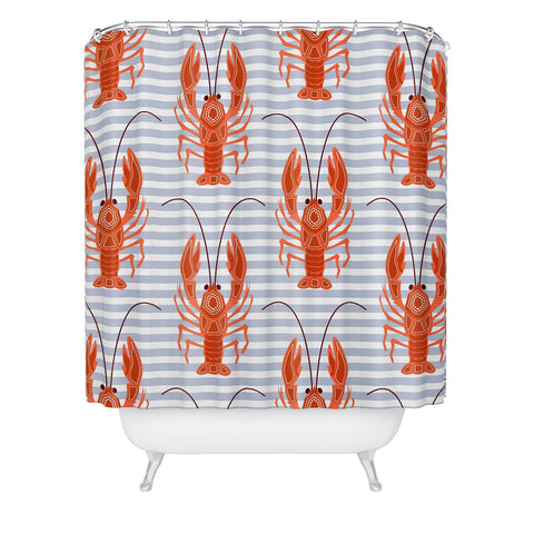 Emanuela Carratoni Lobster Dance Shower Curtain