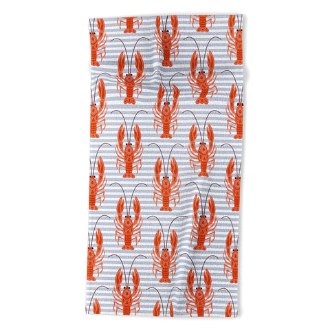 Emanuela Carratoni Lobster Dance Beach Towel