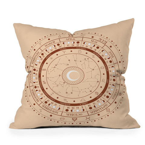Emanuela Carratoni Lunar Calendar 2021 Throw Pillow