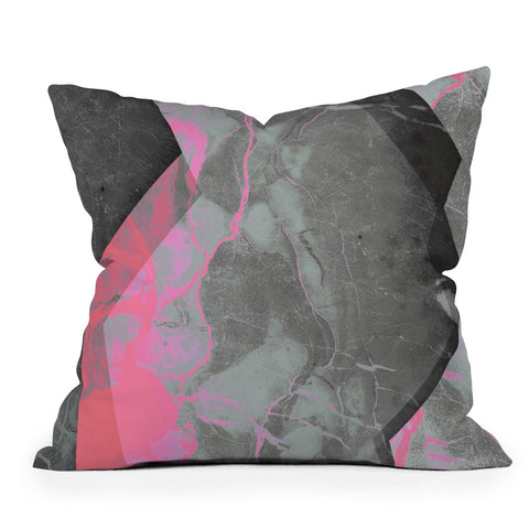 Emanuela Carratoni Marble and Rose Outdoor Throw Pillow