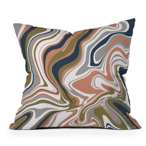 Emanuela Carratoni Marbled Swirls Outdoor Throw Pillow