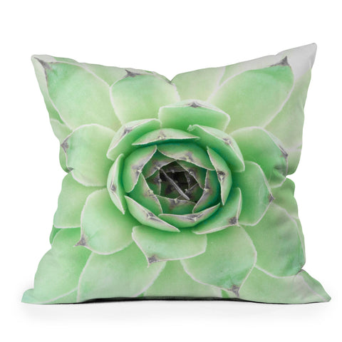 Emanuela Carratoni Mint Succulent Outdoor Throw Pillow
