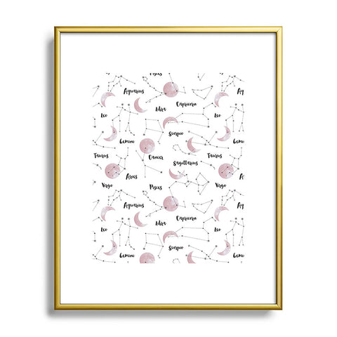 Emanuela Carratoni Moon and Constellations Metal Framed Art Print