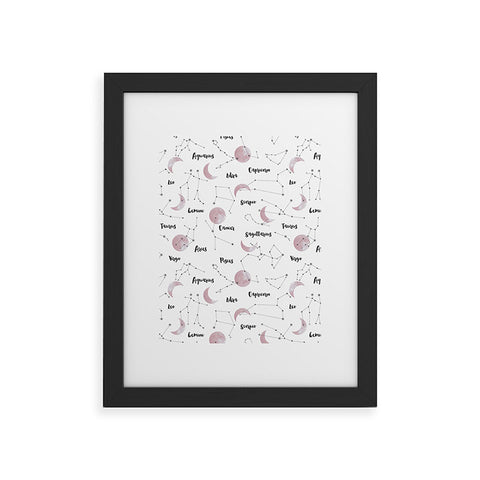 Emanuela Carratoni Moon and Constellations Framed Art Print