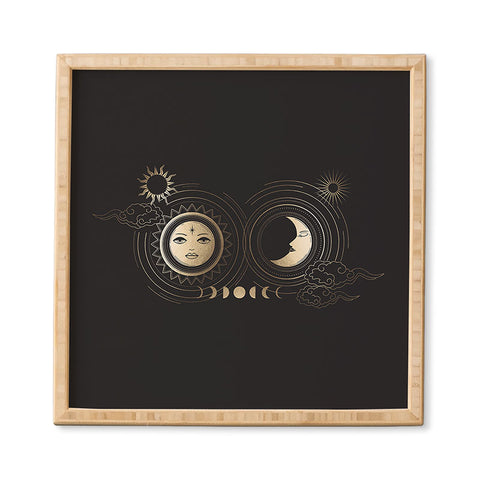 Emanuela Carratoni Moon and Sun in Gold Framed Wall Art