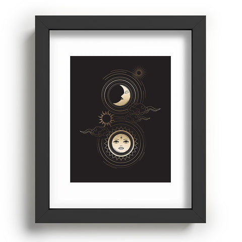 Emanuela Carratoni Moon and Sun in Gold Recessed Framing Rectangle