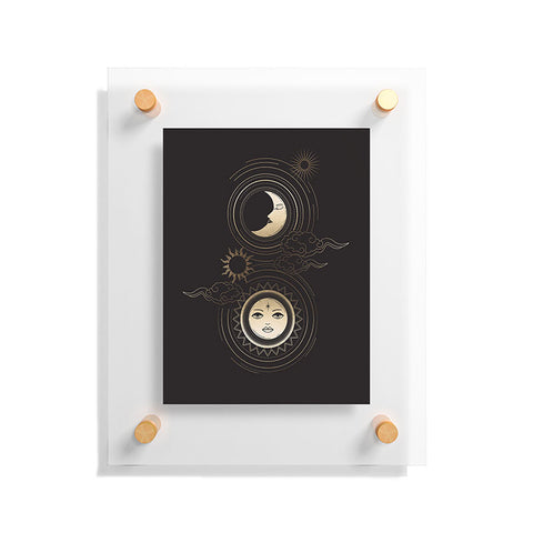 Emanuela Carratoni Moon and Sun in Gold Floating Acrylic Print