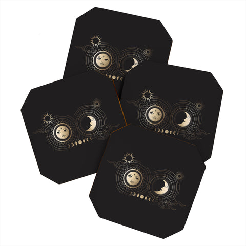 Emanuela Carratoni Moon and Sun in Gold Coaster Set
