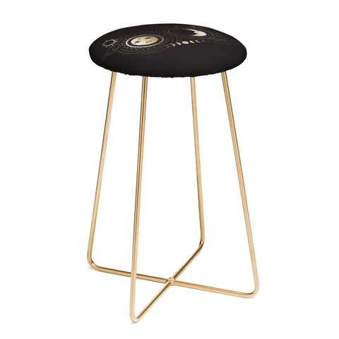 Emanuela Carratoni Moon and Sun in Gold Counter Stool