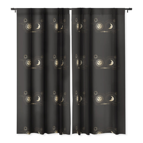 Emanuela Carratoni Moon and Sun in Gold Blackout Window Curtain