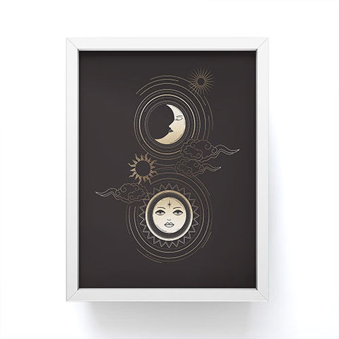 Emanuela Carratoni Moon and Sun in Gold Framed Mini Art Print