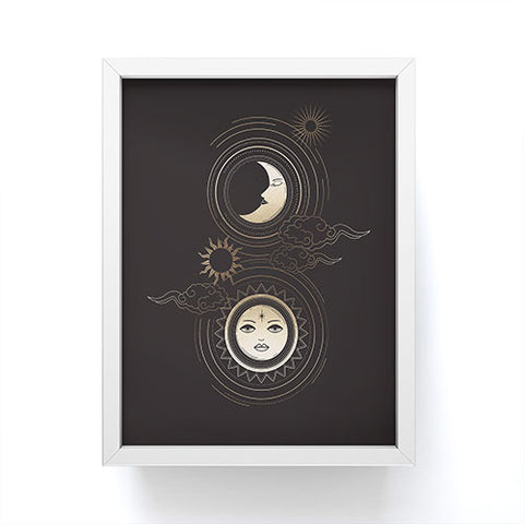 Emanuela Carratoni Moon and Sun in Gold Framed Mini Art Print