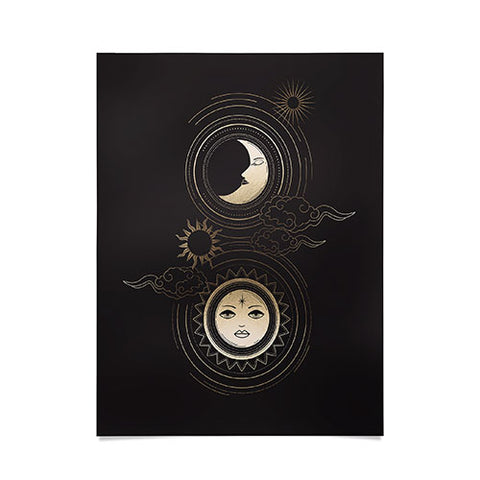 Emanuela Carratoni Moon and Sun in Gold Poster