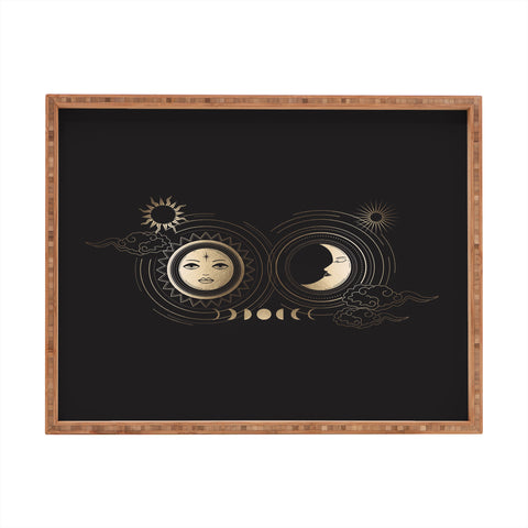 Emanuela Carratoni Moon and Sun in Gold Rectangular Tray