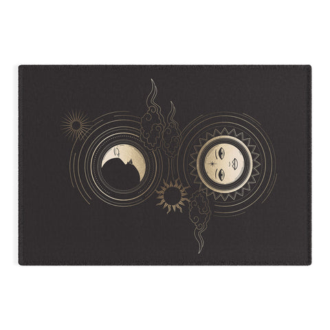 Emanuela Carratoni Moon and Sun in Gold Outdoor Rug