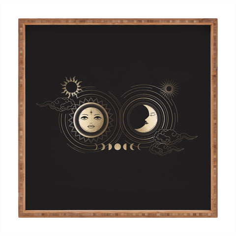 Emanuela Carratoni Moon and Sun in Gold Square Tray
