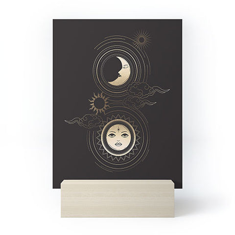 Emanuela Carratoni Moon and Sun in Gold Mini Art Print