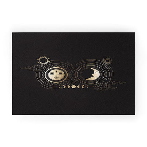 Emanuela Carratoni Moon and Sun in Gold Welcome Mat