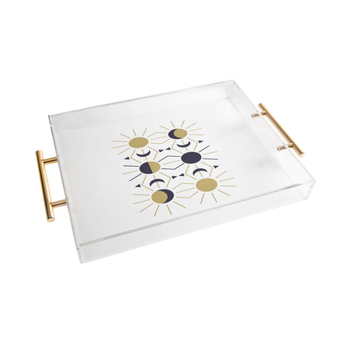 Emanuela Carratoni Moon and Sun on White Acrylic Tray