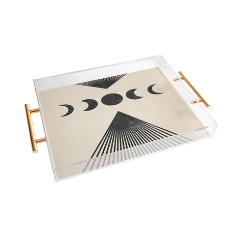 Emanuela Carratoni Moon Phases on Mountains Acrylic Tray
