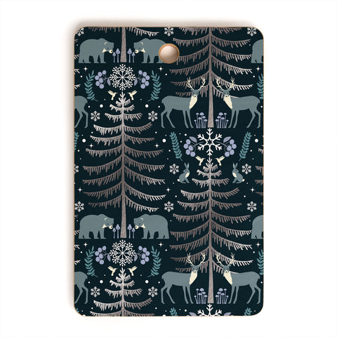 Emanuela Carratoni Moon Winter Forest Cutting Board Rectangle