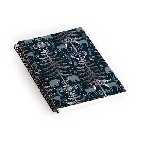 Emanuela Carratoni Moon Winter Forest Spiral Notebook