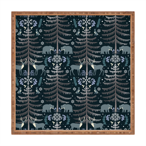 Emanuela Carratoni Moon Winter Forest Square Tray
