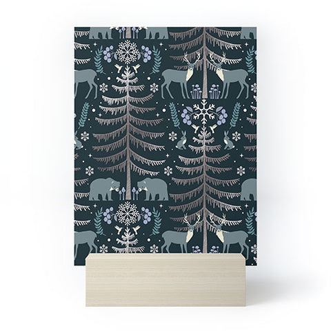 Emanuela Carratoni Moon Winter Forest Mini Art Print