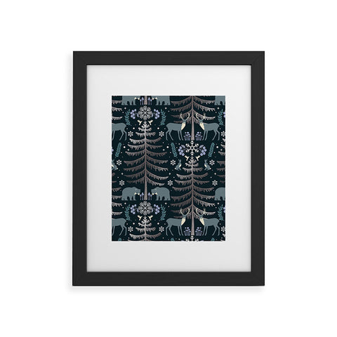 Emanuela Carratoni Moon Winter Forest Framed Art Print